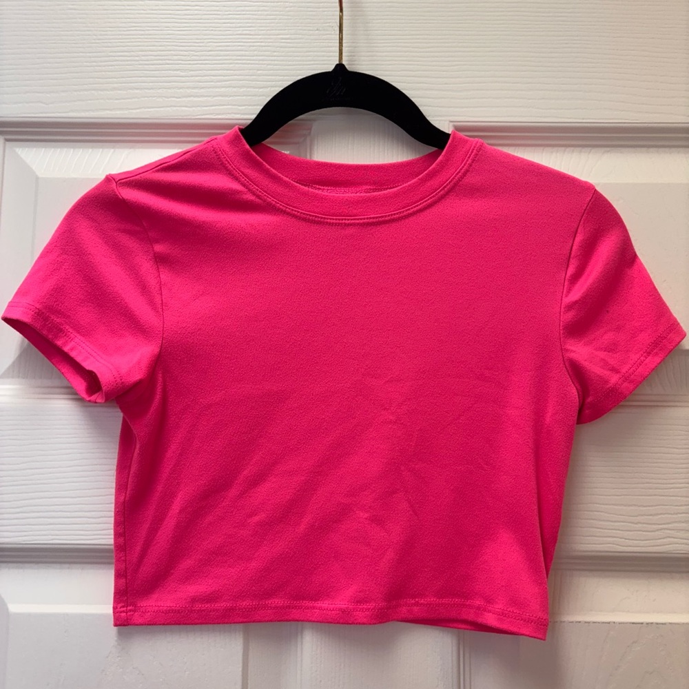 TIGER FRIDAY neon pink Crop Top